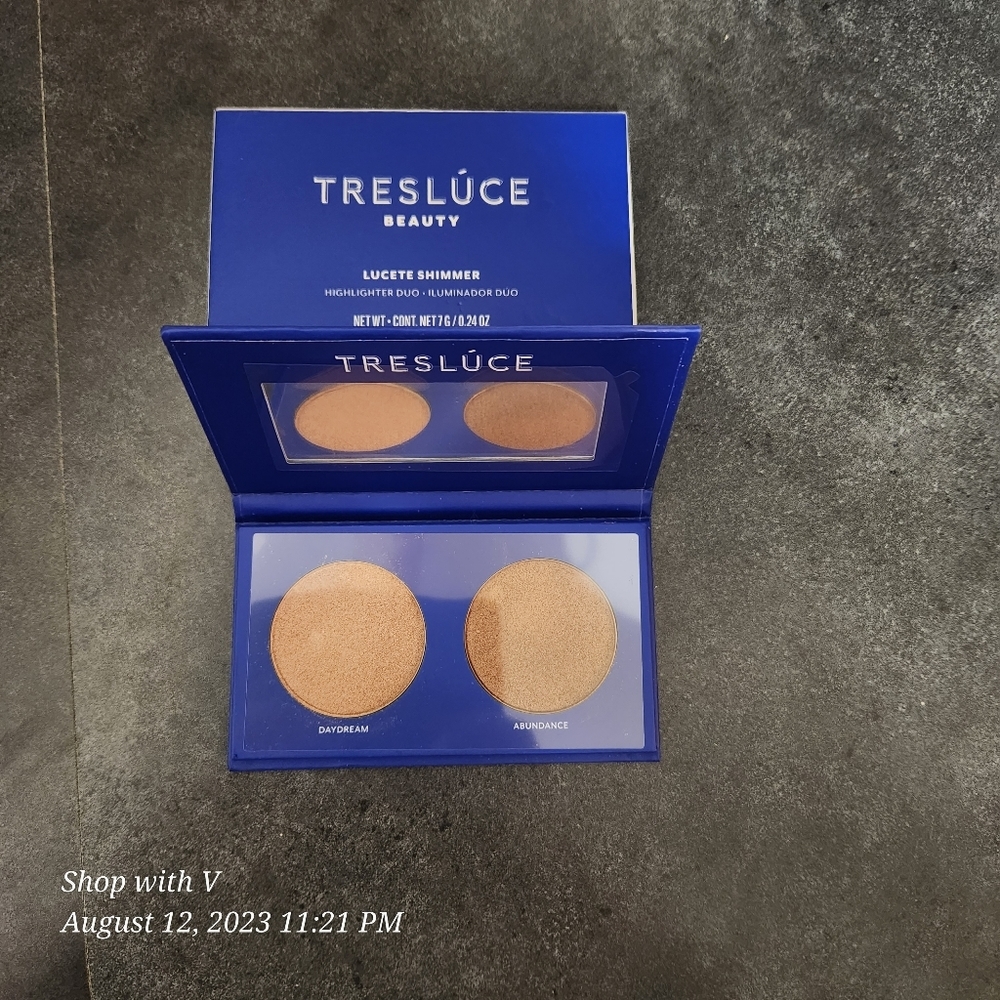 TRESLUCE BEAUTY Lucete Shimmer Highlighter Duo Daydream & Abundance 0.24oz NIB!​